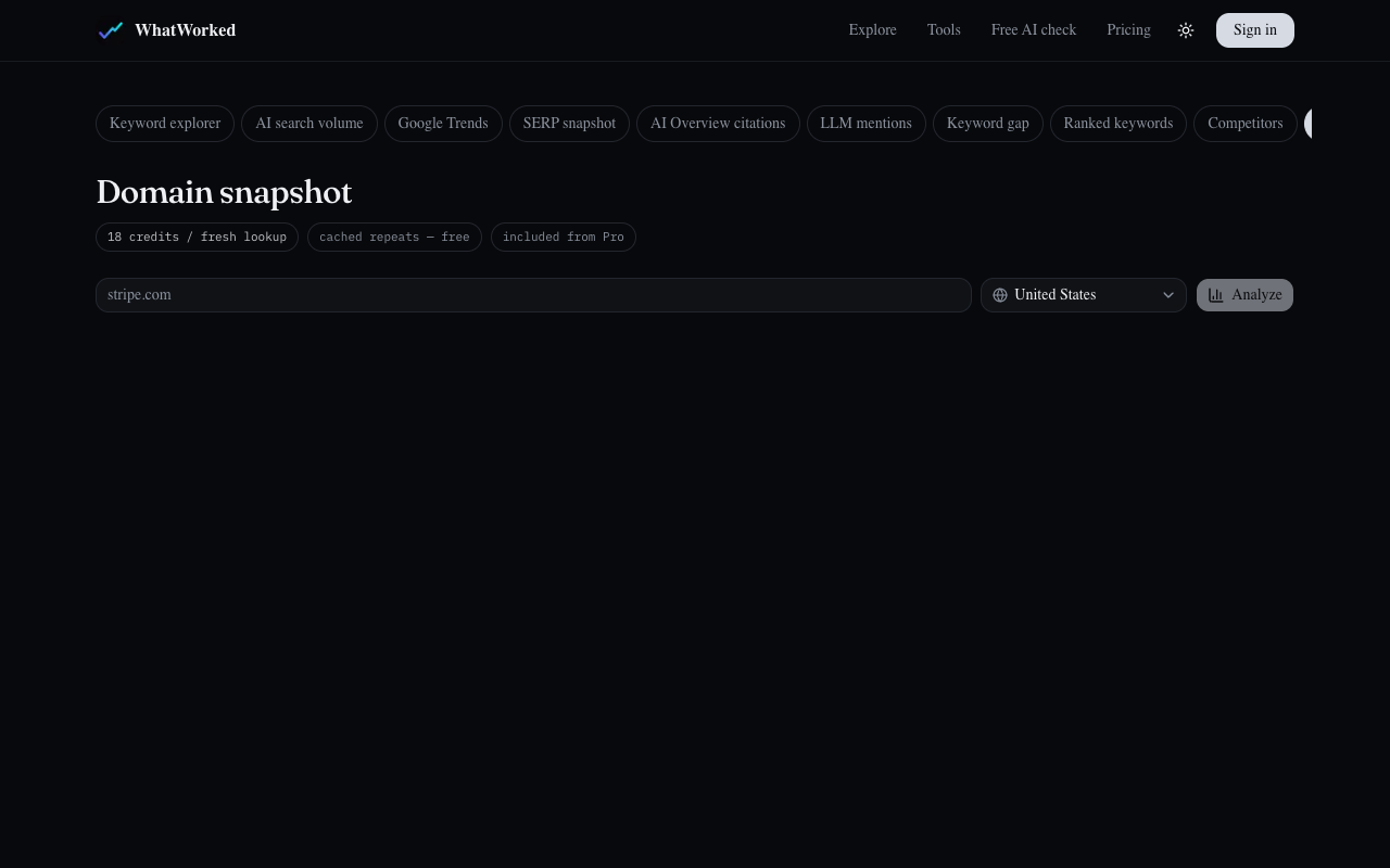 The domain snapshot tool